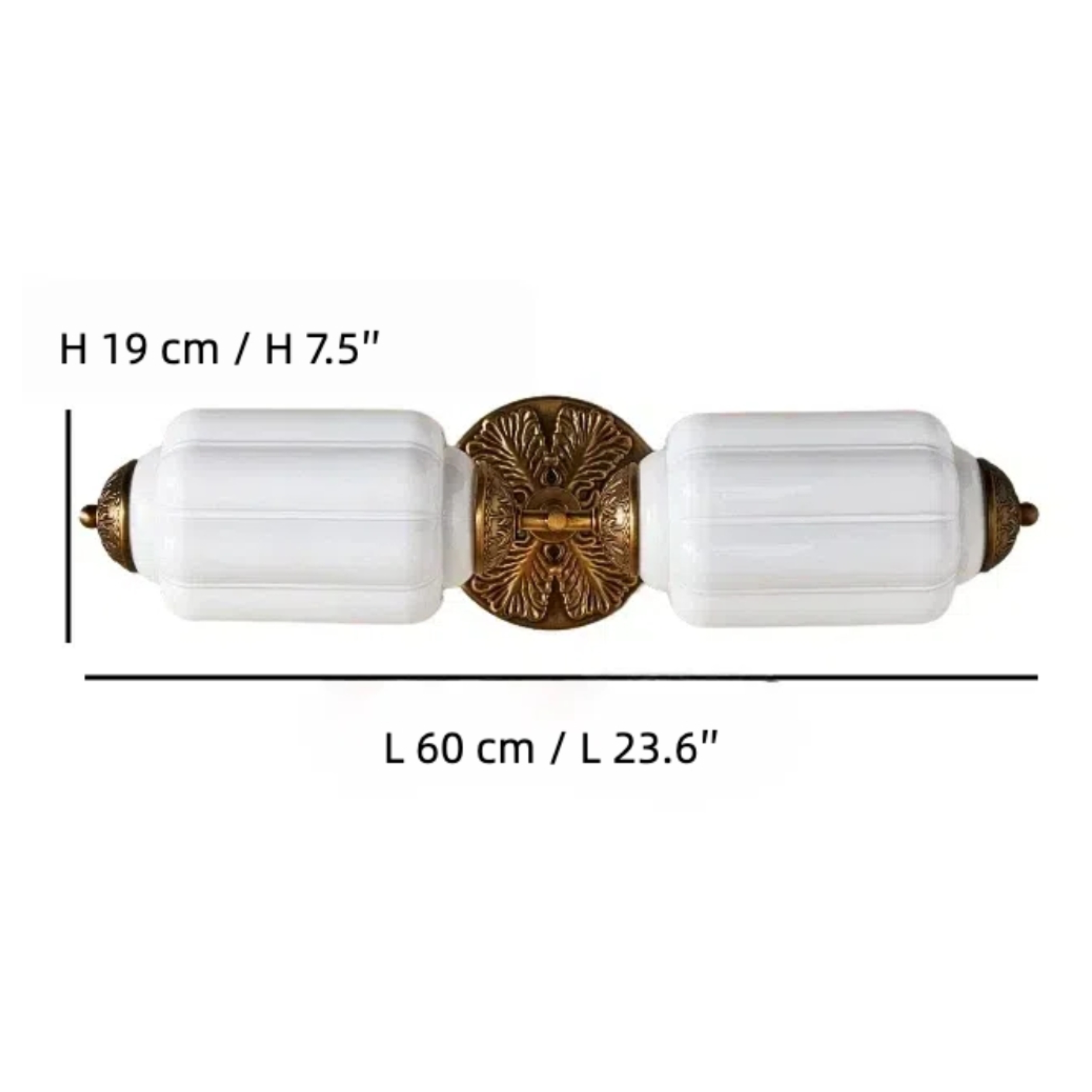 Eloise vanity wall sconce size diagram