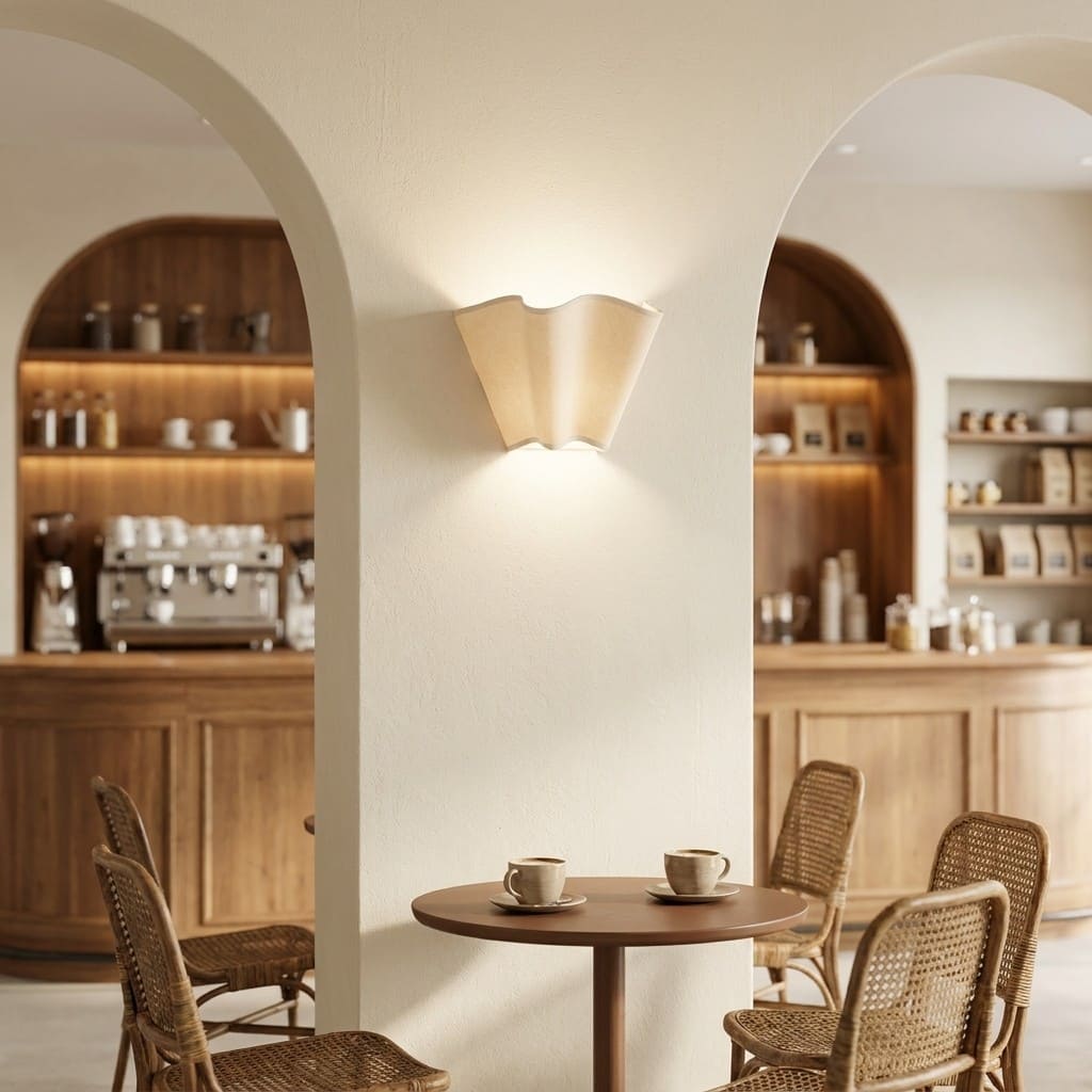 Oslan wall sconce in a cafe dining interior