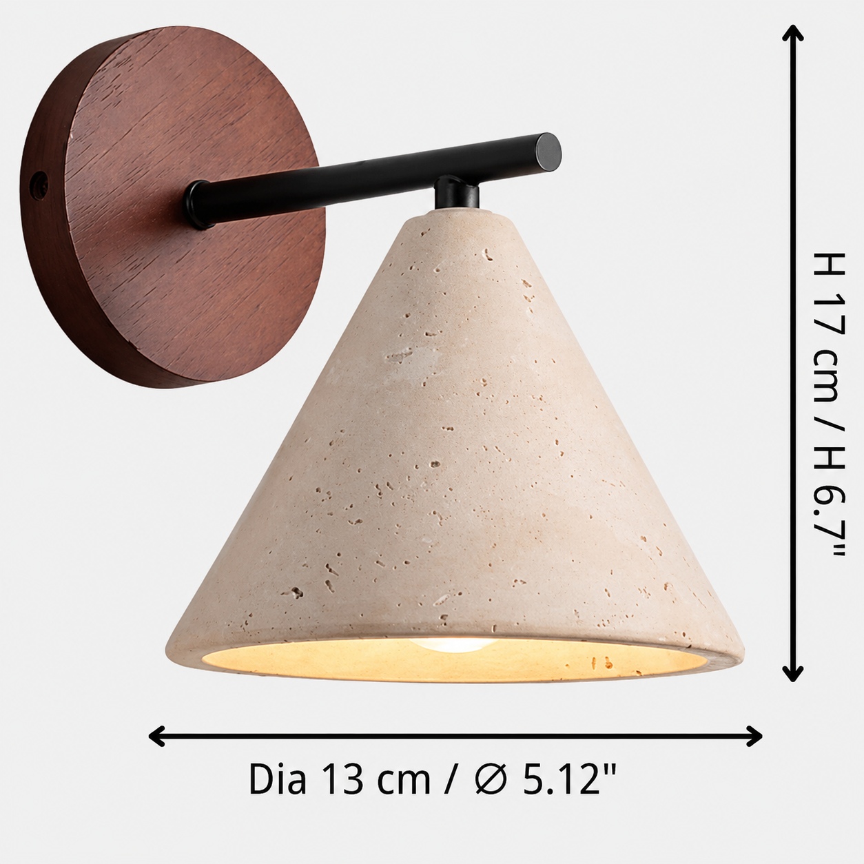 Travira wall lamp dimensions diagram
