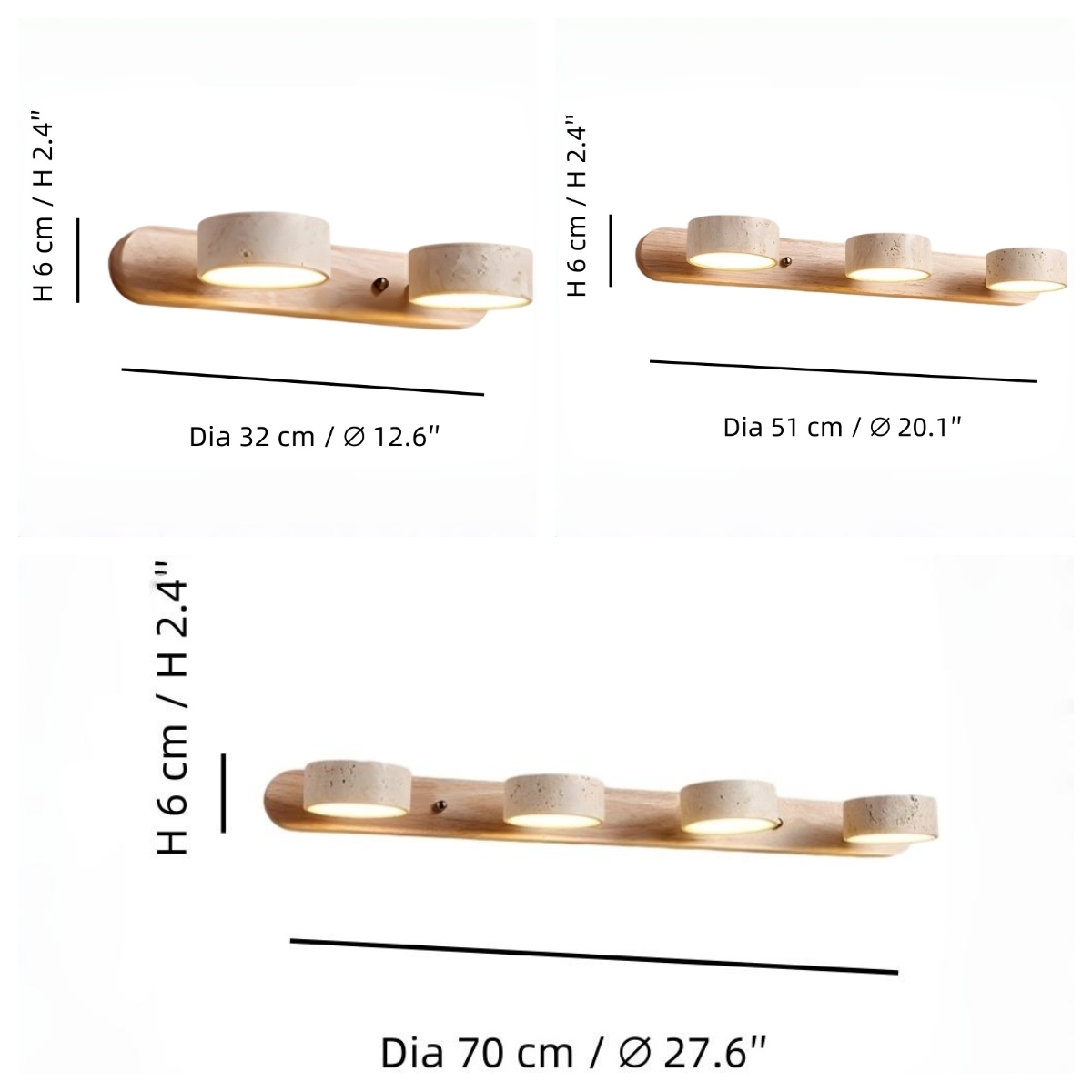 Travira wall sconce size diagram