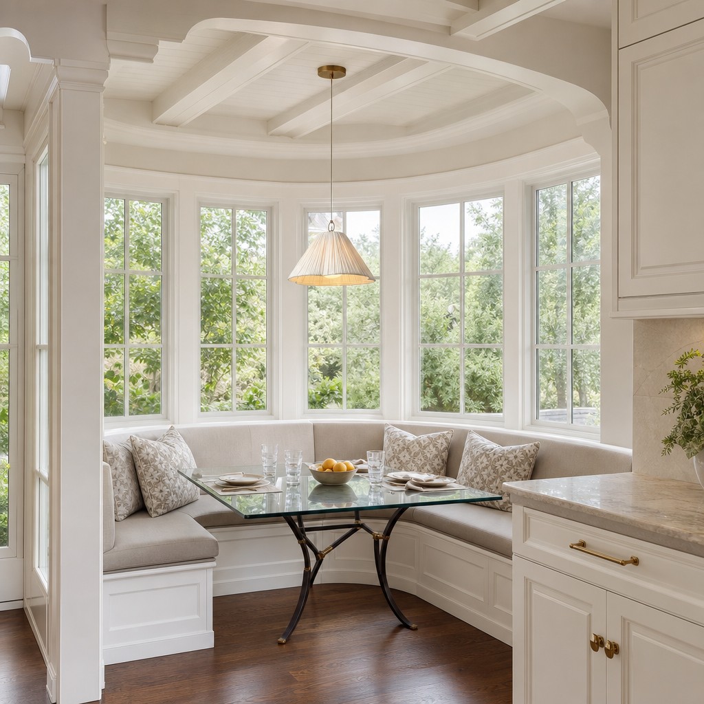 Luminella pendant in a bright breakfast nook