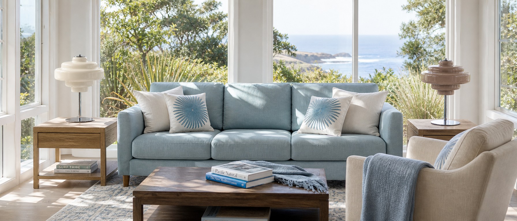Koloro table lamps styled in a bright living room