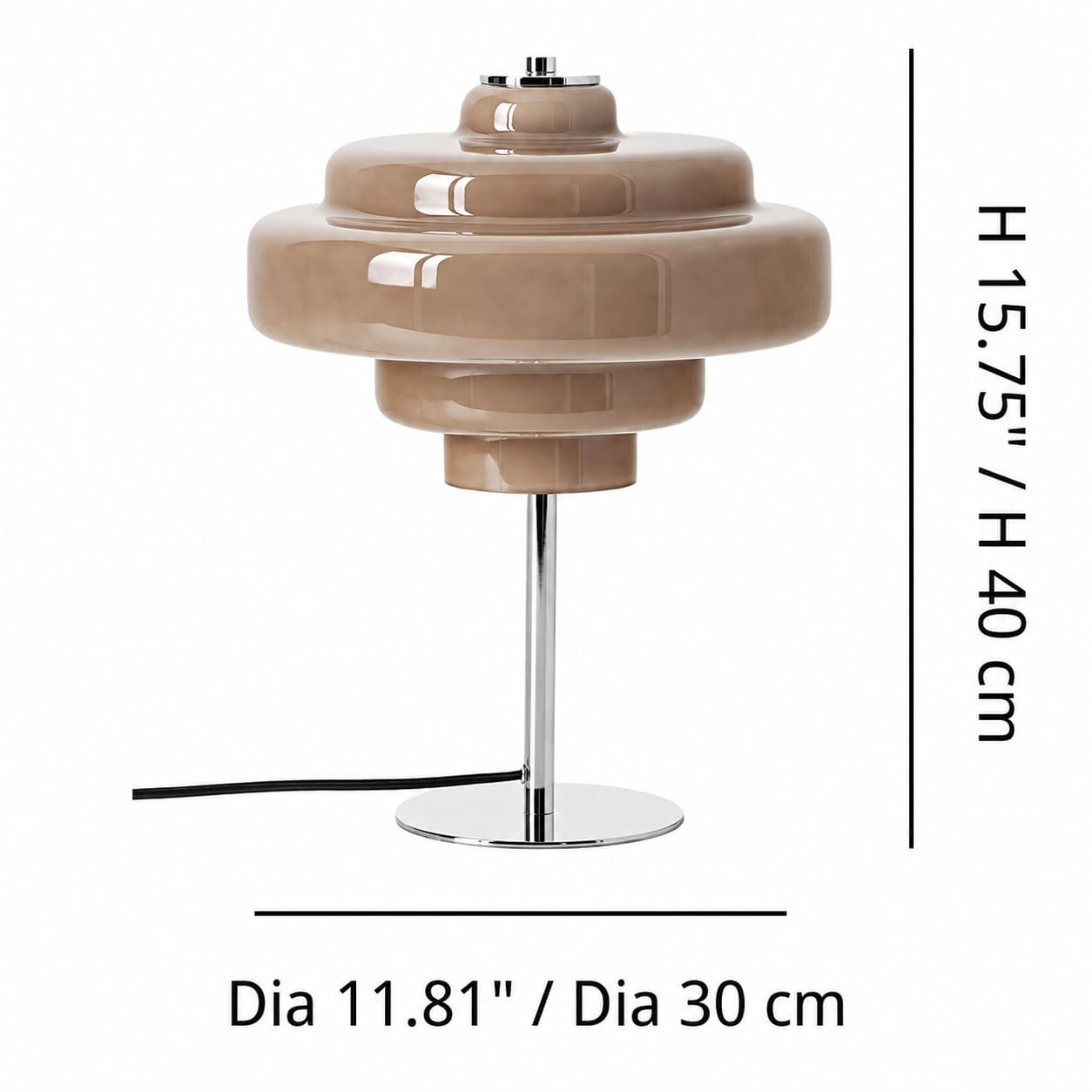 Koloro table lamp dimensions Dia 11.81 inches by H 15.75 inches