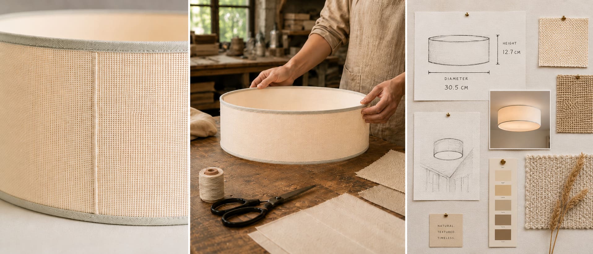 Dumora linen fabric shade detail
