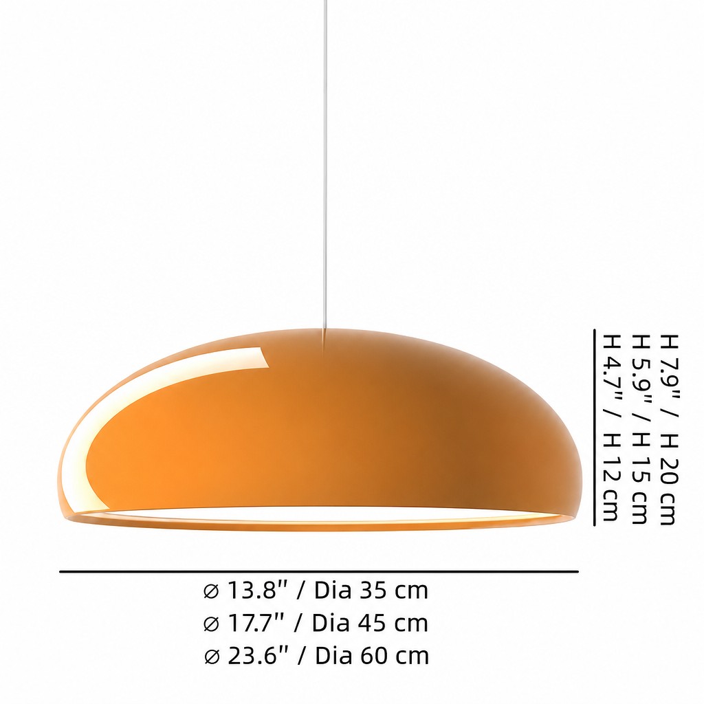 Haelen pendant light size diagram