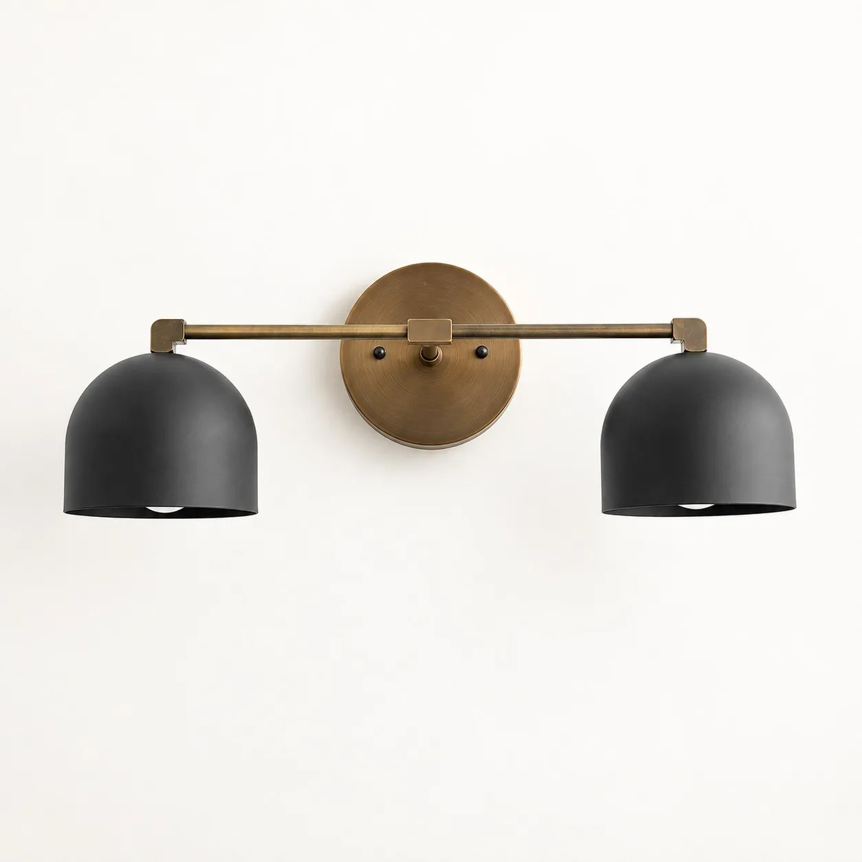 Villenas Metio Dome Mid-Century Vanity Wall Sconce in brass with its listed multi-light configuration