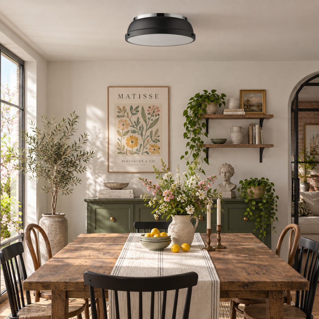 Metal Flush Ceiling Light with a 14-inch diameter and colour choices