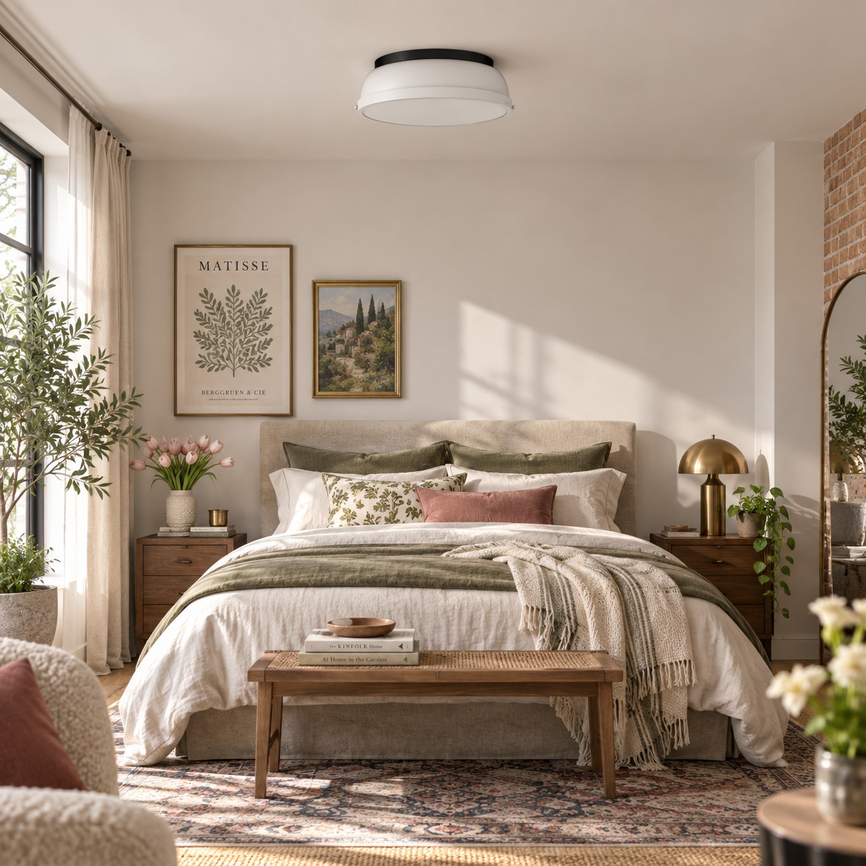 Metal Flush Ceiling Light with a 14-inch diameter and colour choices