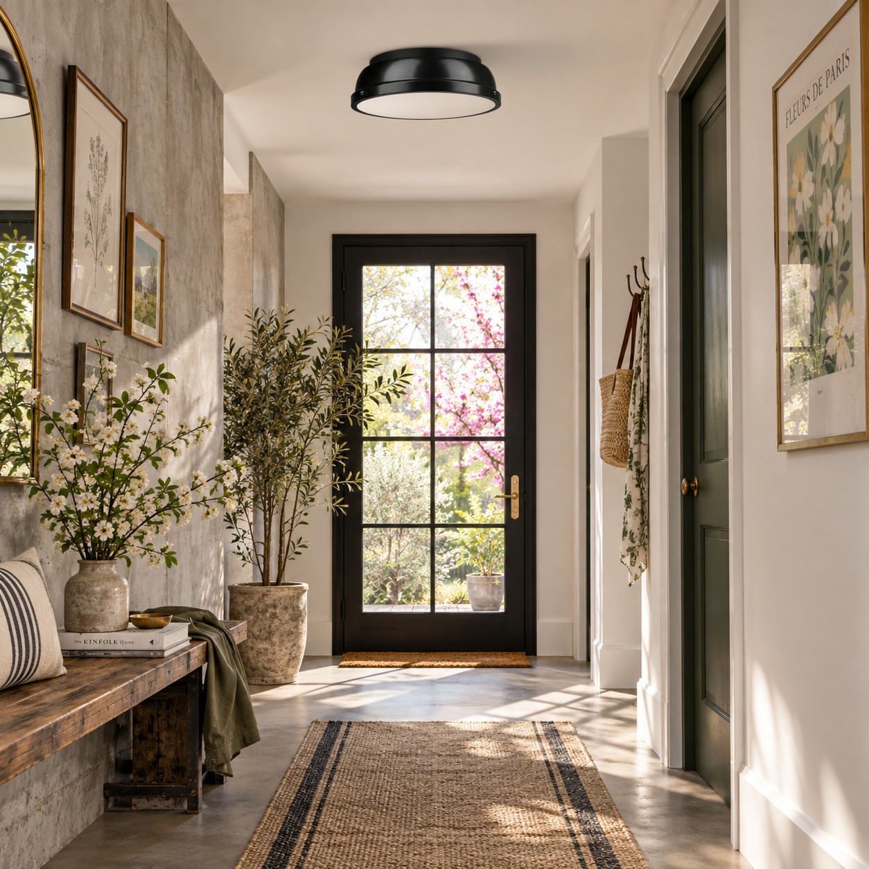 Metal Flush Ceiling Light with a 14-inch diameter and colour choices