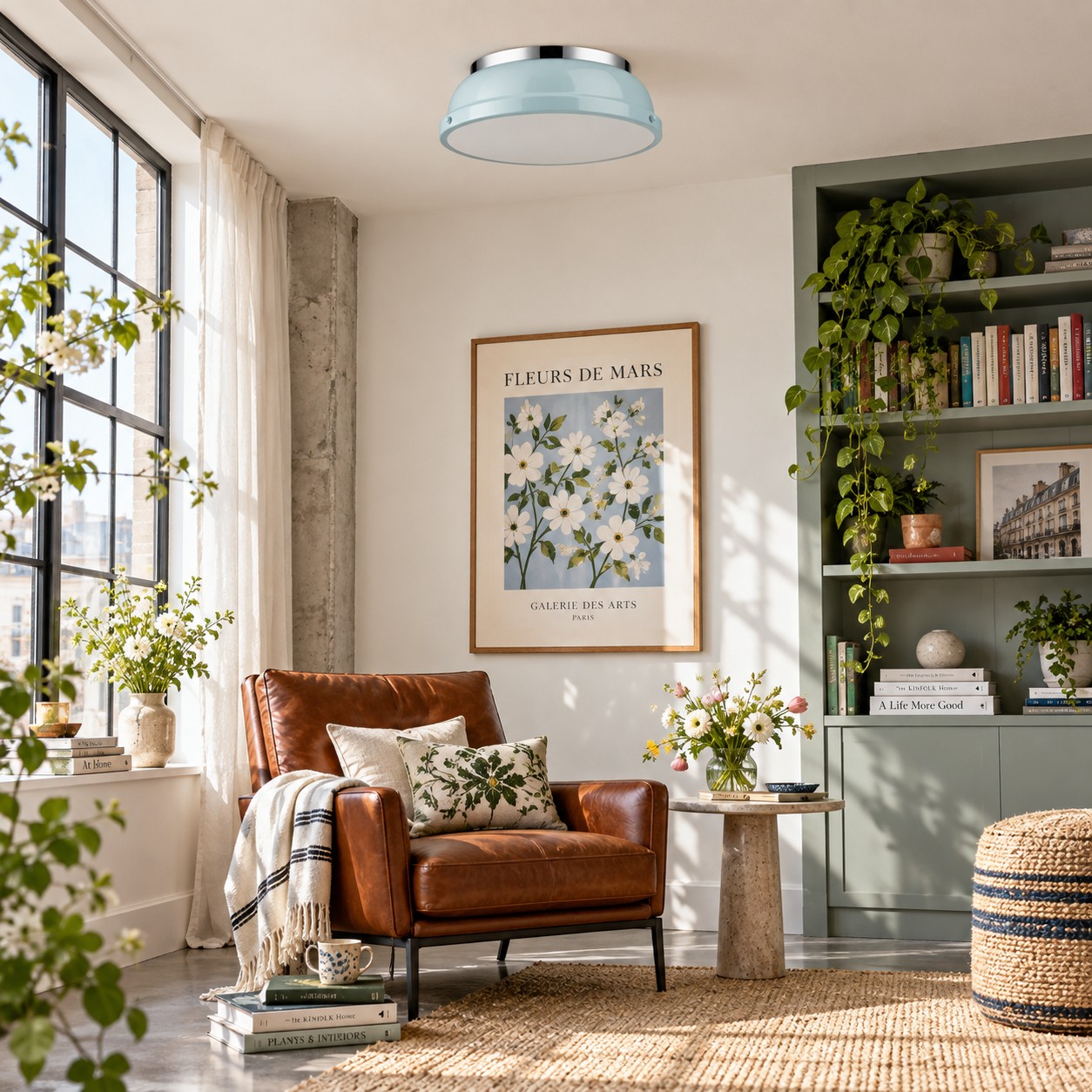 Metal Flush Ceiling Light with a 14-inch diameter and colour choices