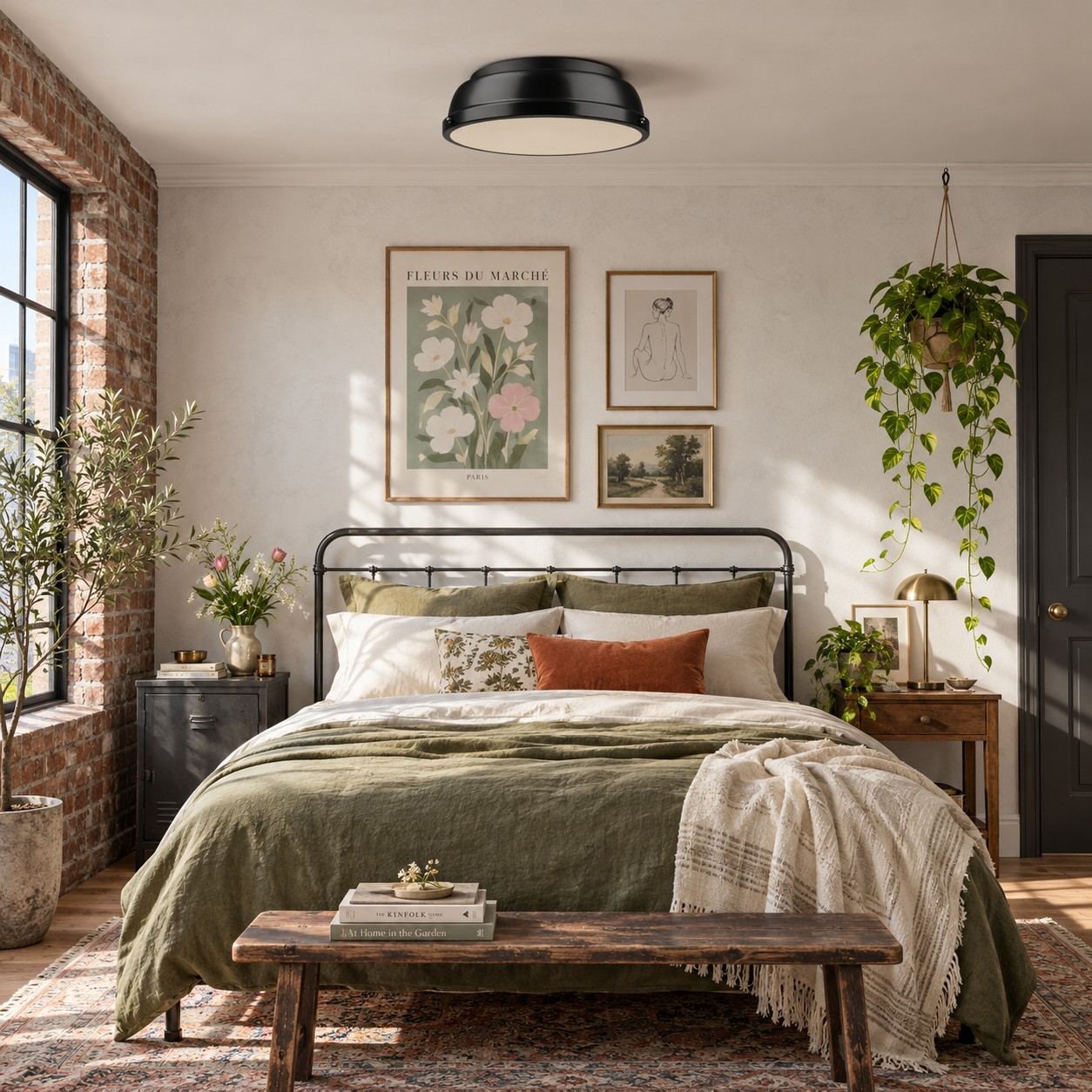 Metal Flush Ceiling Light with a 14-inch diameter and colour choices