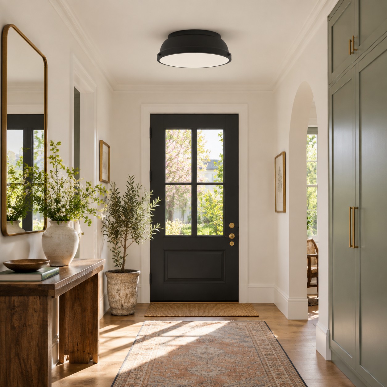 Metal Flush Ceiling Light with a 14-inch diameter and colour choices