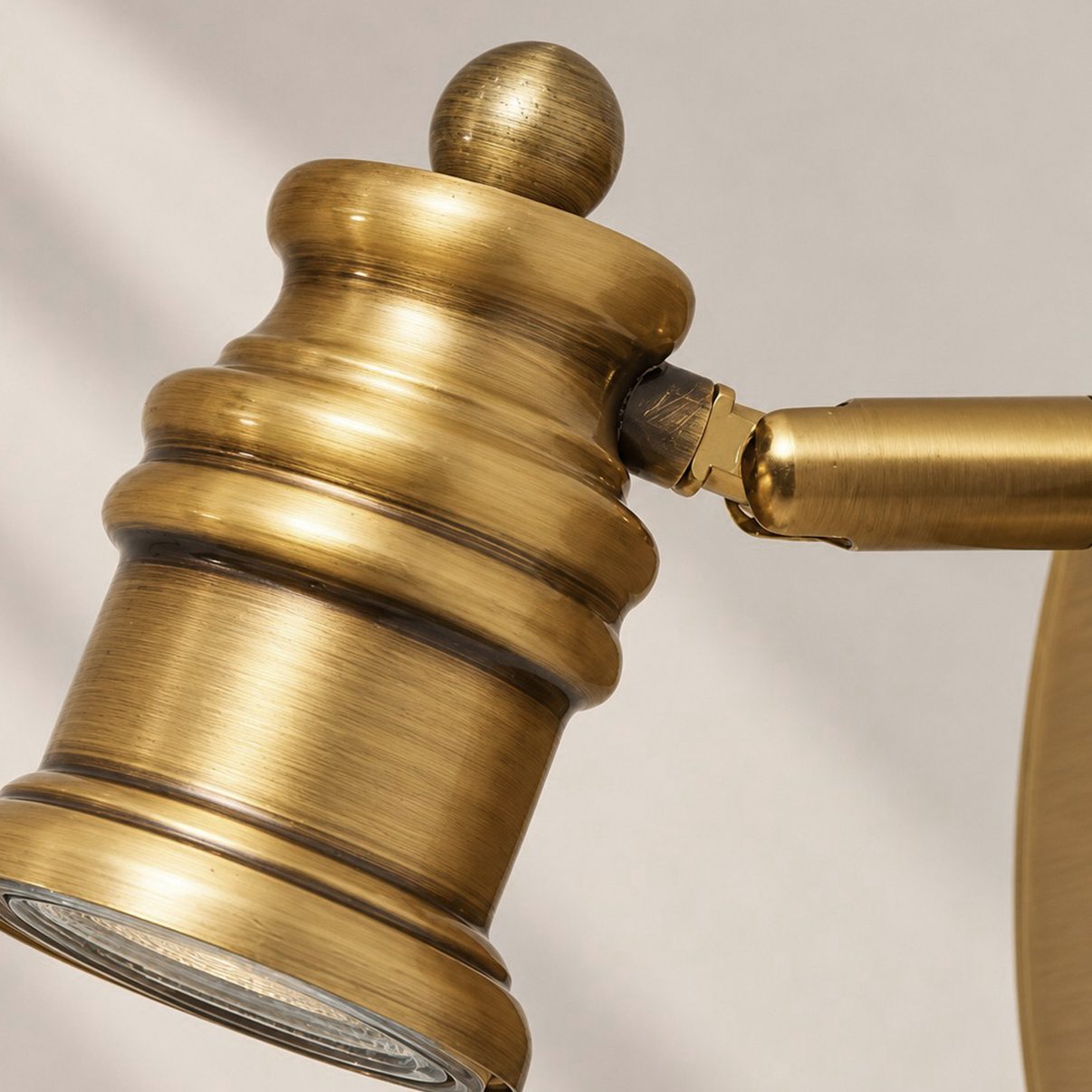 Aurelia Brass Vanity Wall Light with one to five heads and a linear wall bar