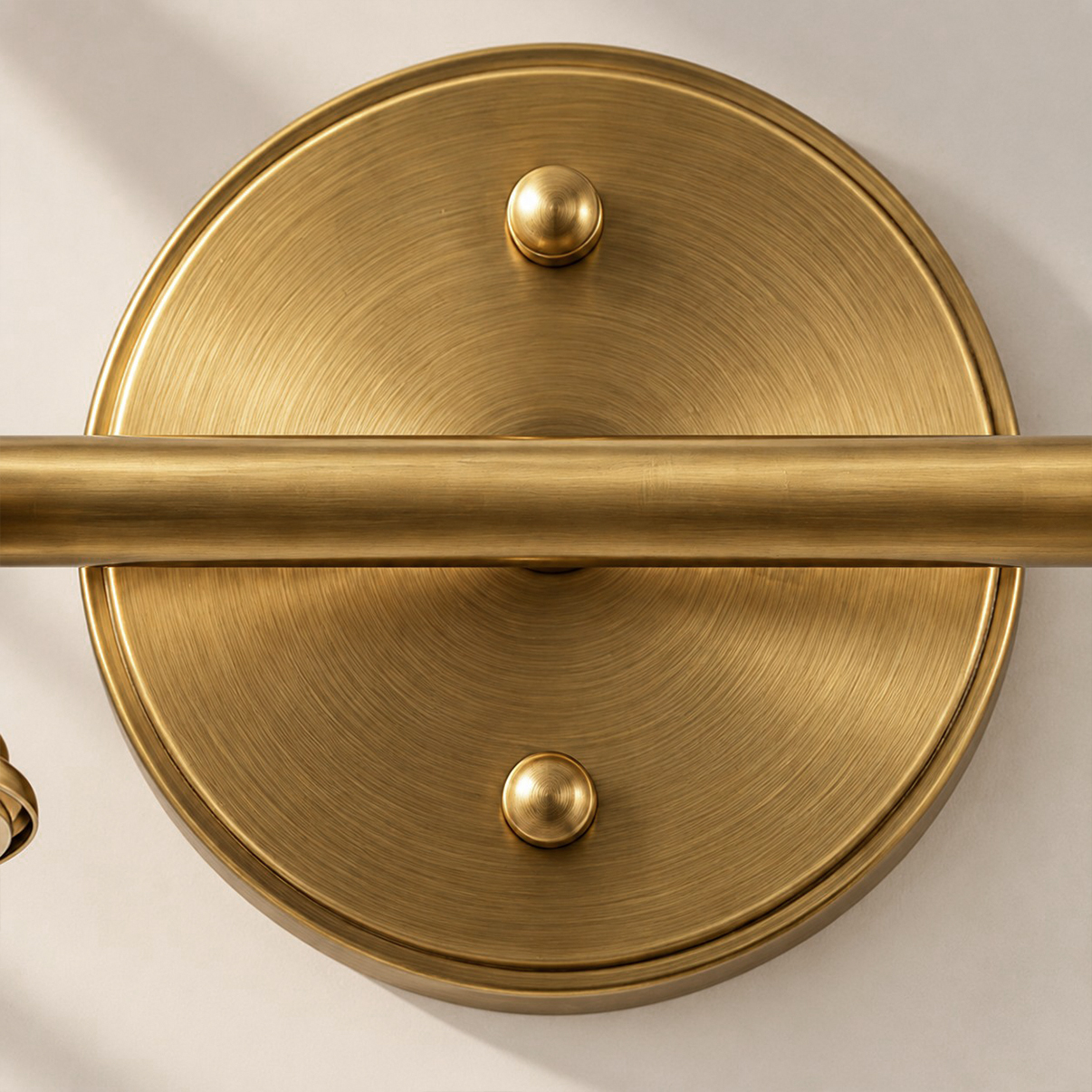 Aurelia Brass Vanity Wall Light with one to five heads and a linear wall bar