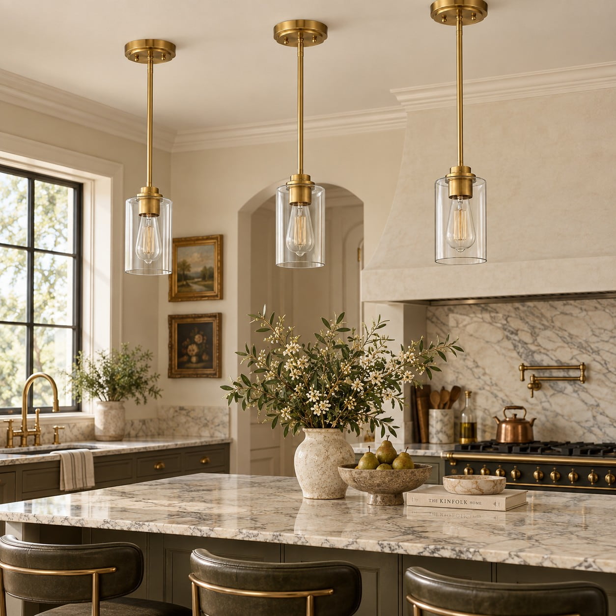 Clear Glass Globe Pendant with metal finish options and three styles