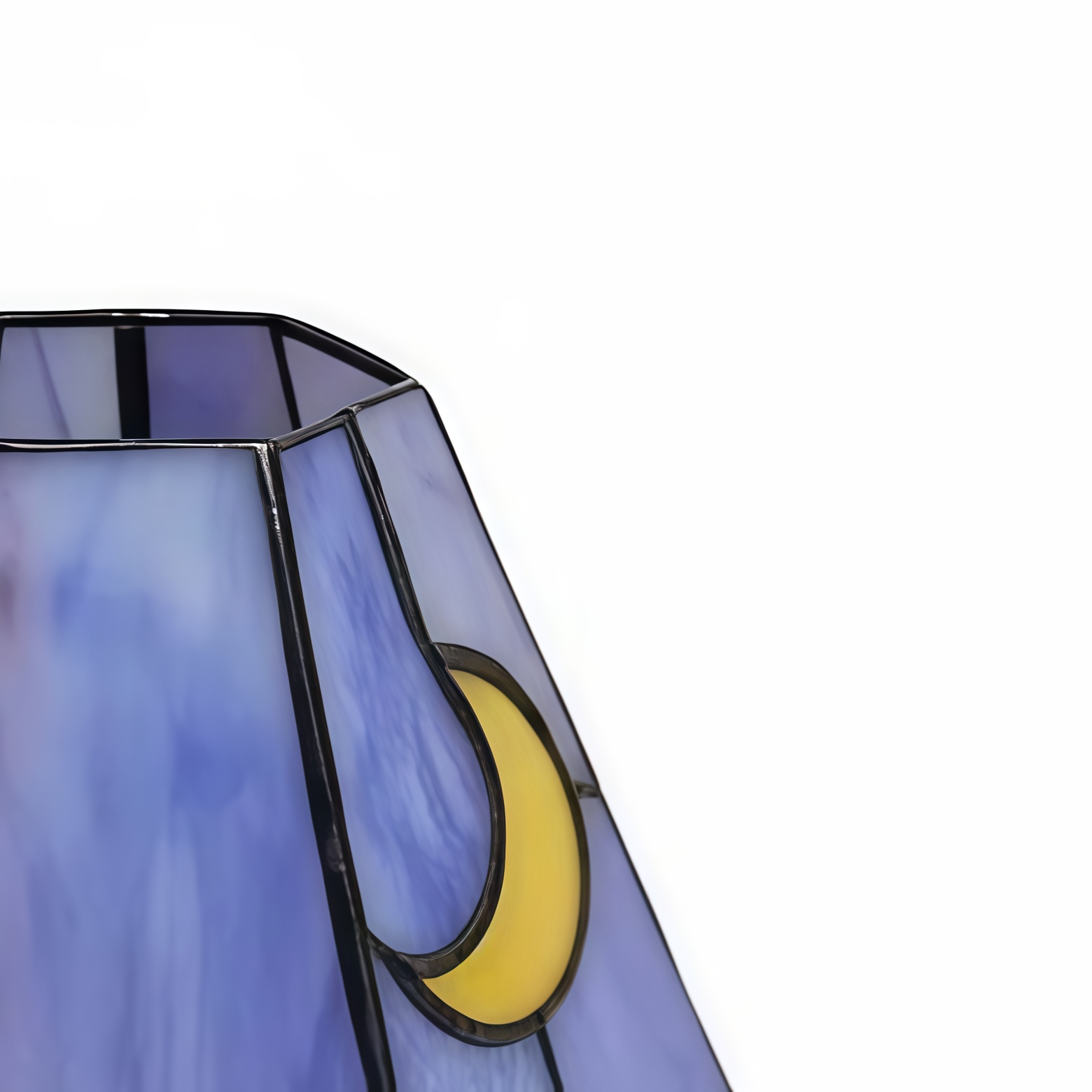 Close-up of stained glass shade construction