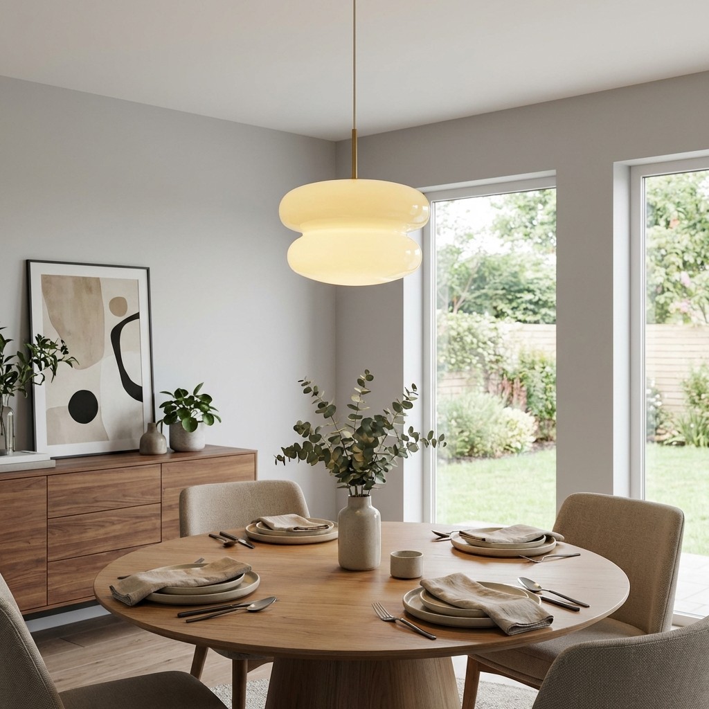 Cirren opal pendant light over a dining table