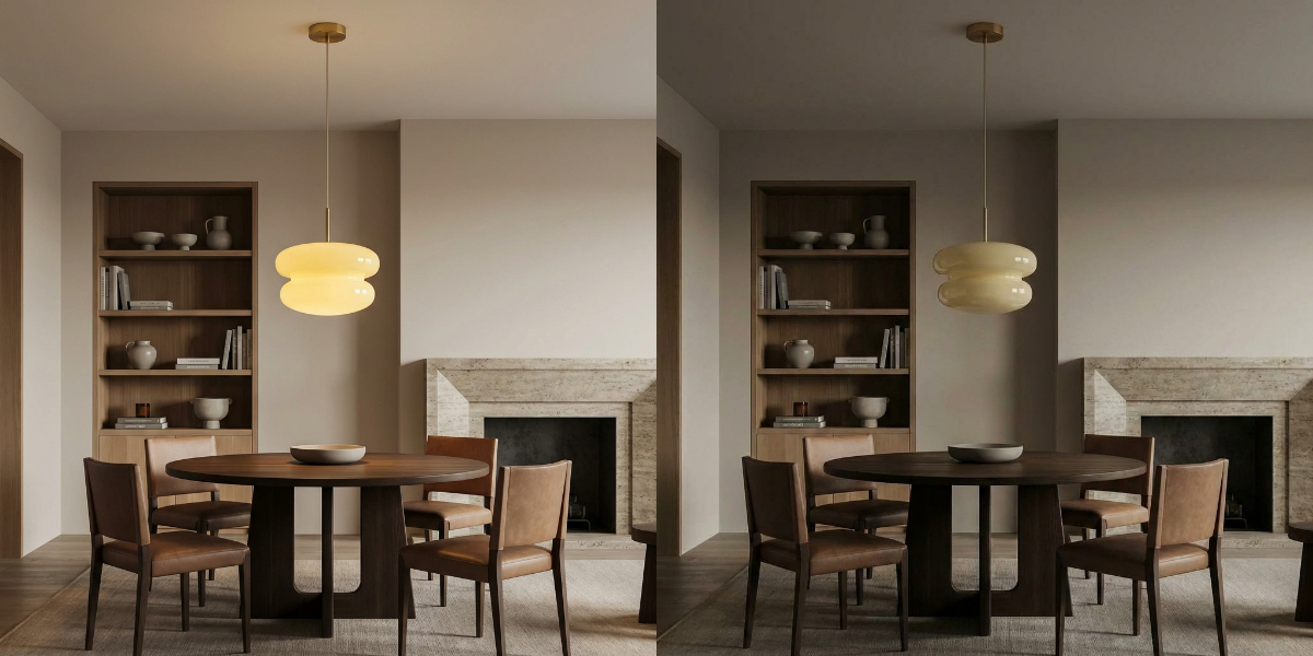 Cirren pendant light comparison in a dining setting