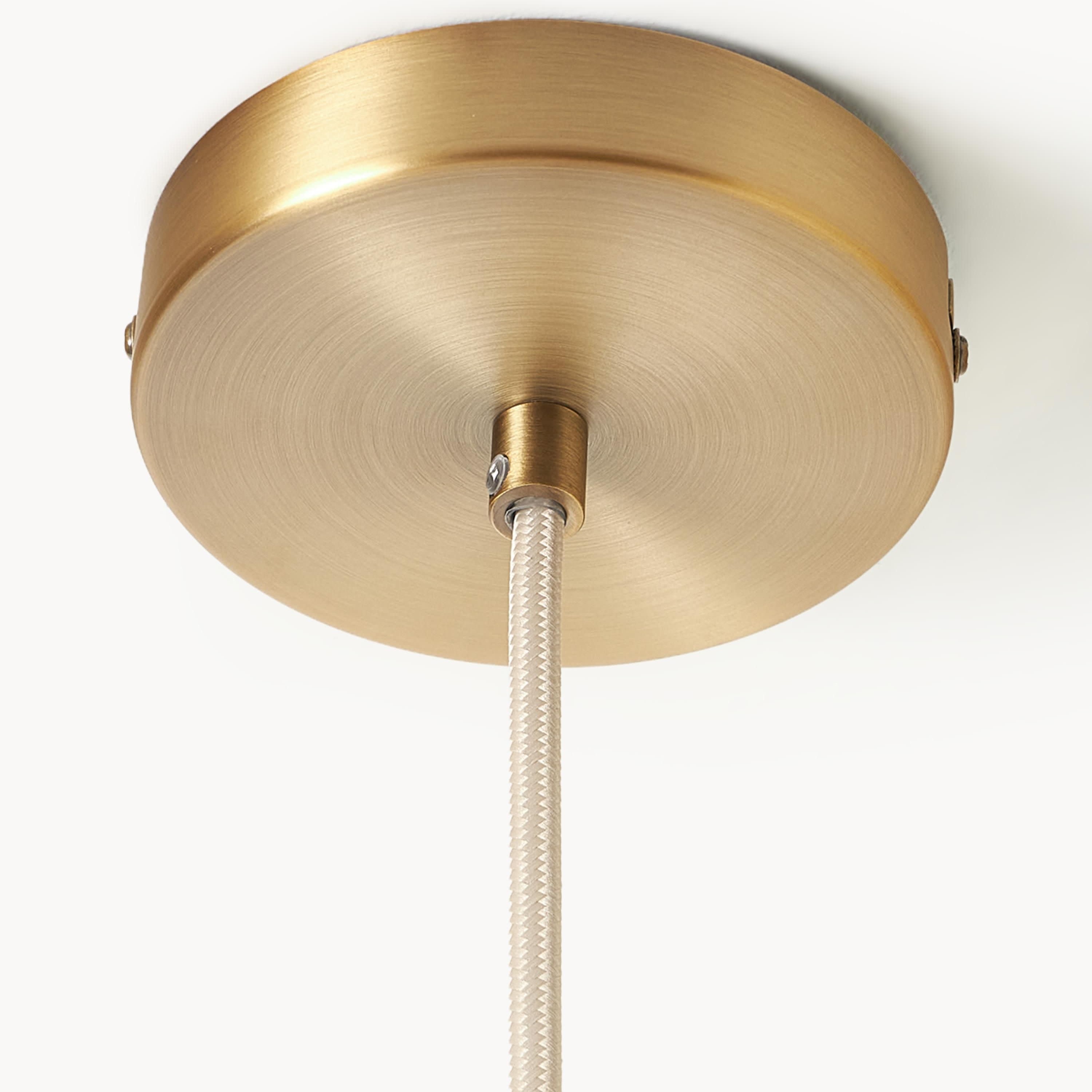 Brass ceiling canopy and textile cable detail