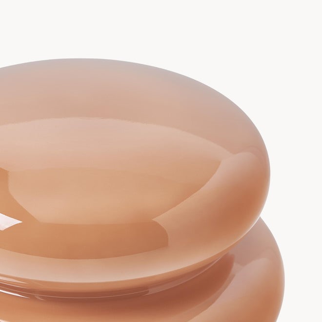 Close-up of glossy opal lamp surface