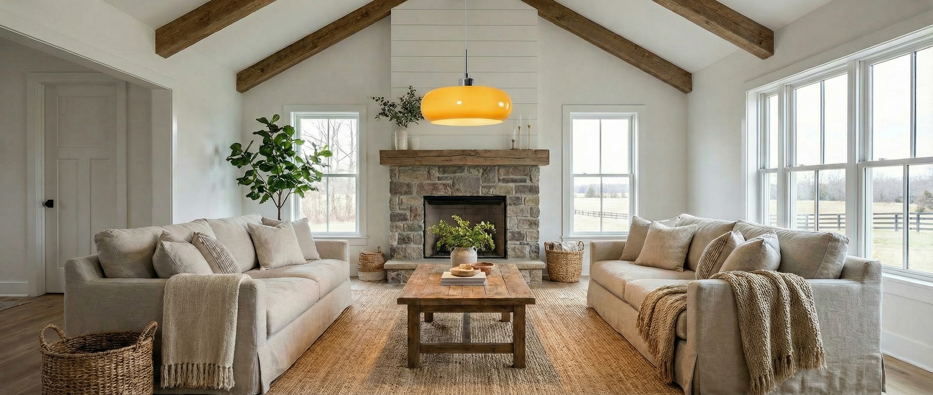 Round glass pendant lights for bright interior styling