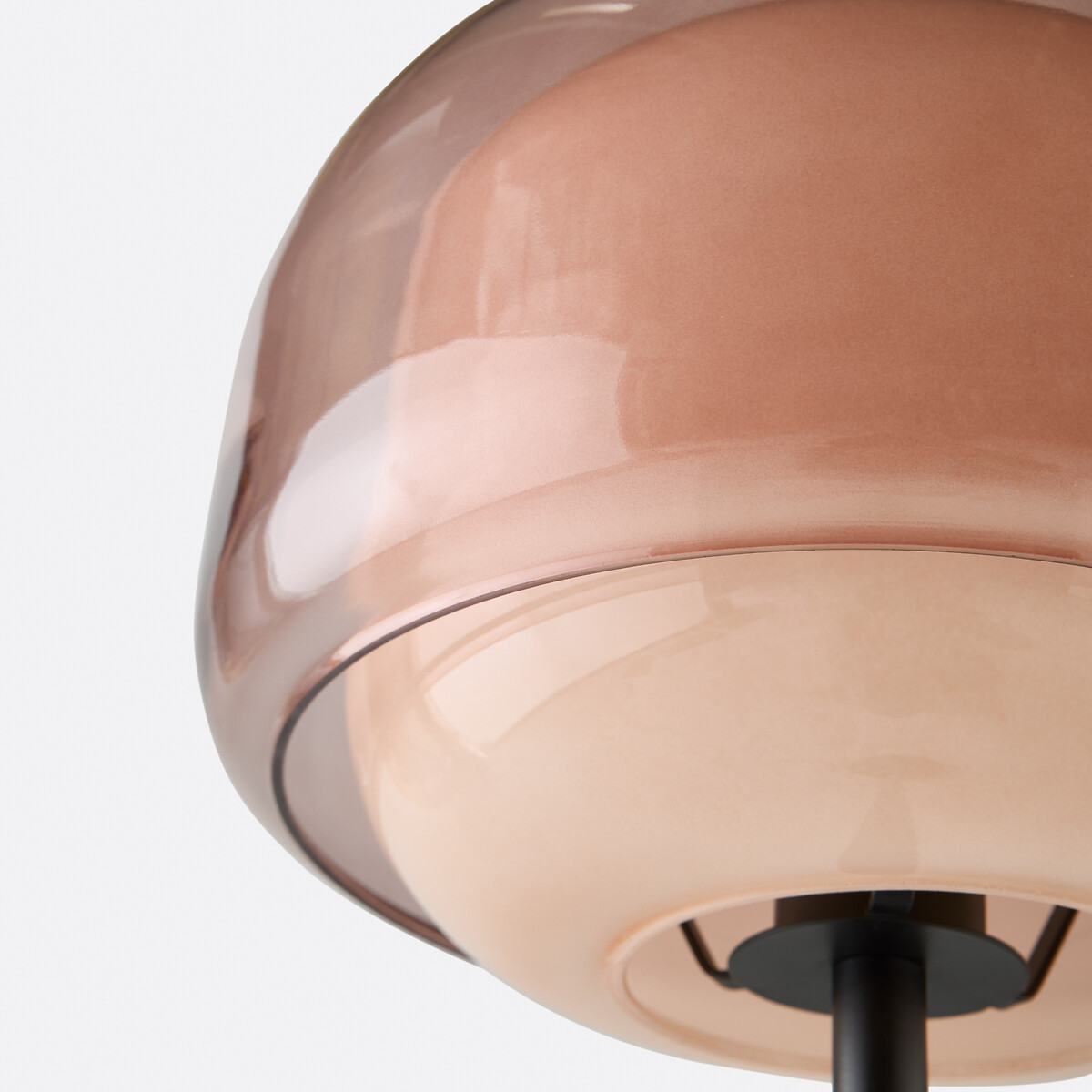 Close detail of layered colored glass shade