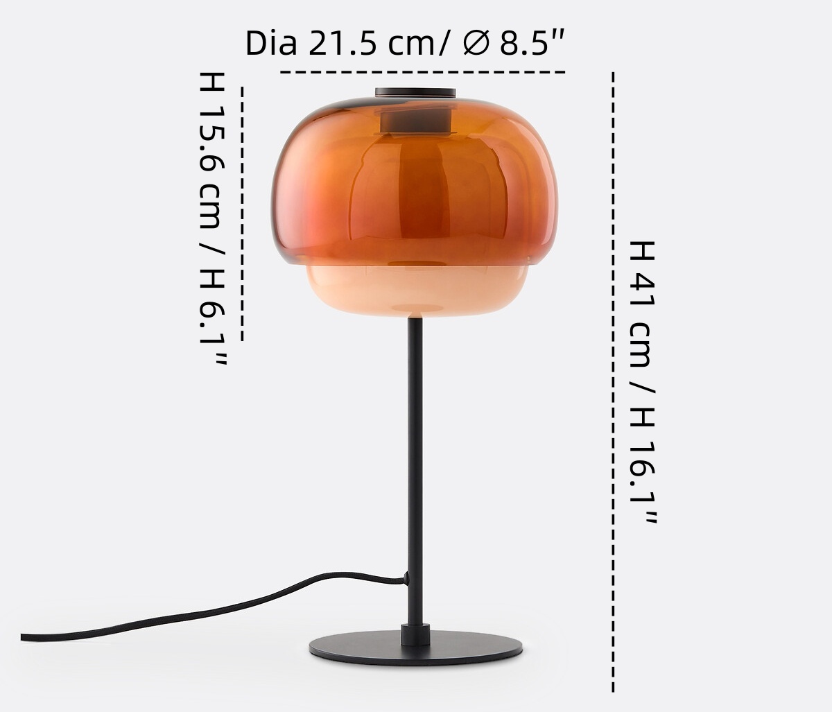 Clinco table lamp size diagram