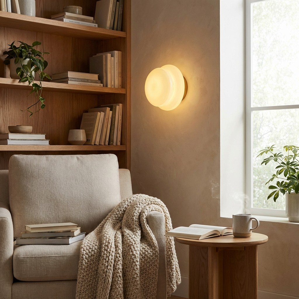 Cirren wall sconce in a living room