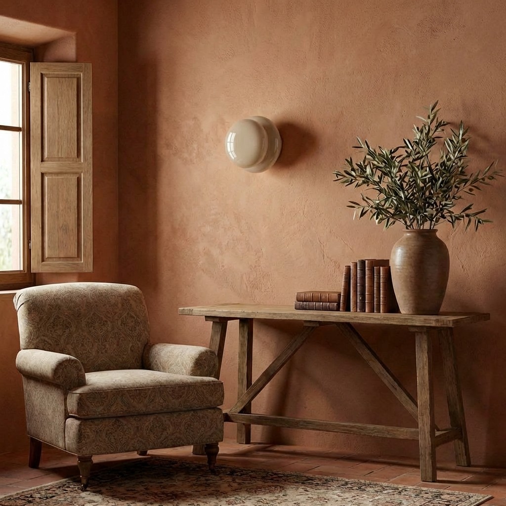 Opal wall sconce in a warm interior