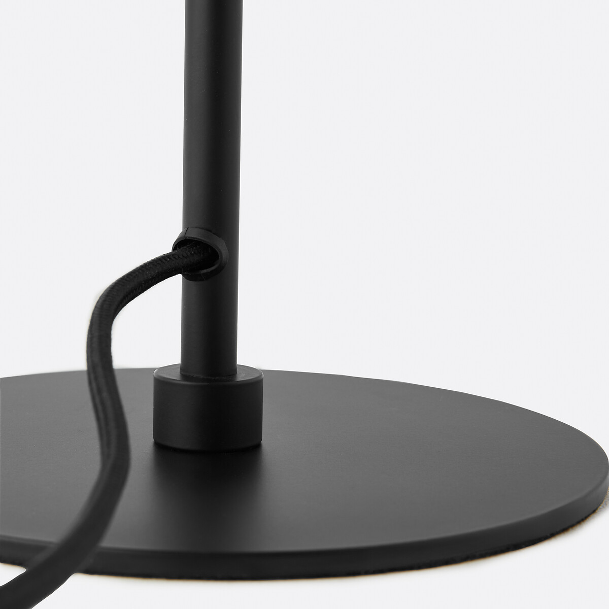 Close-up of lamp stem and base