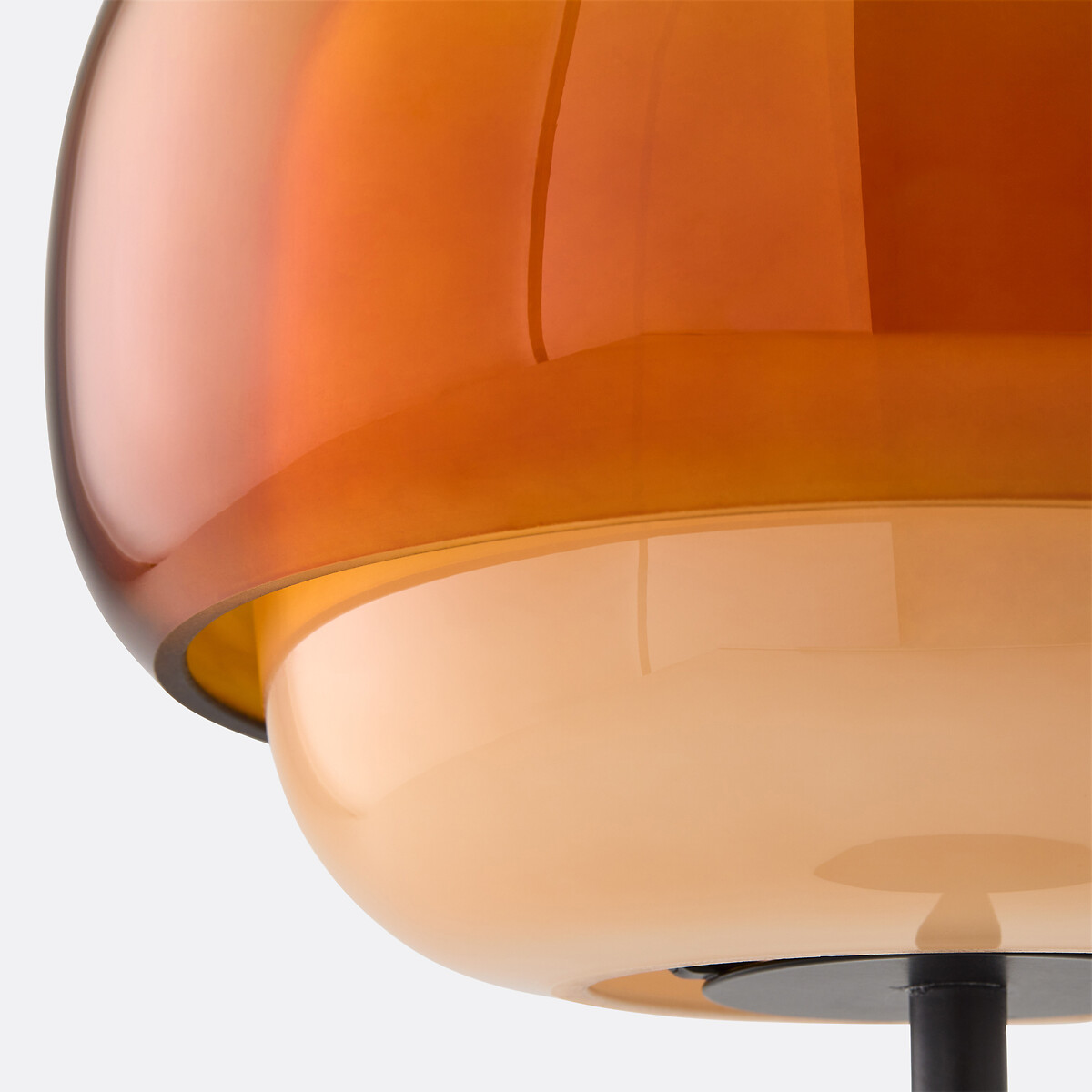 Close-up of colored glass shade