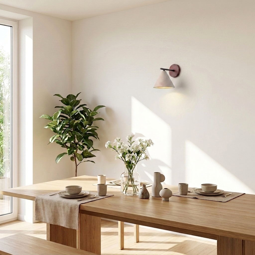 Travira wall light in a warm dining space