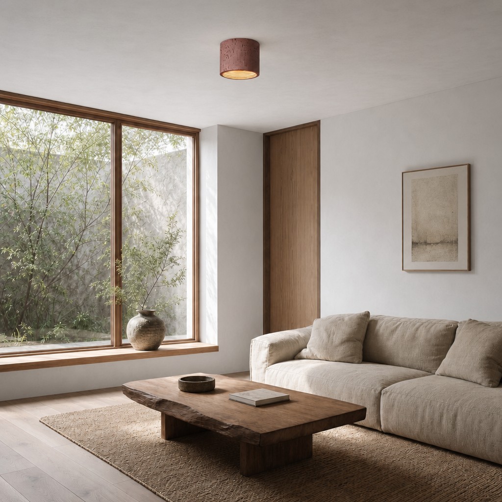 Sabiara ceiling light in a soft modern living room