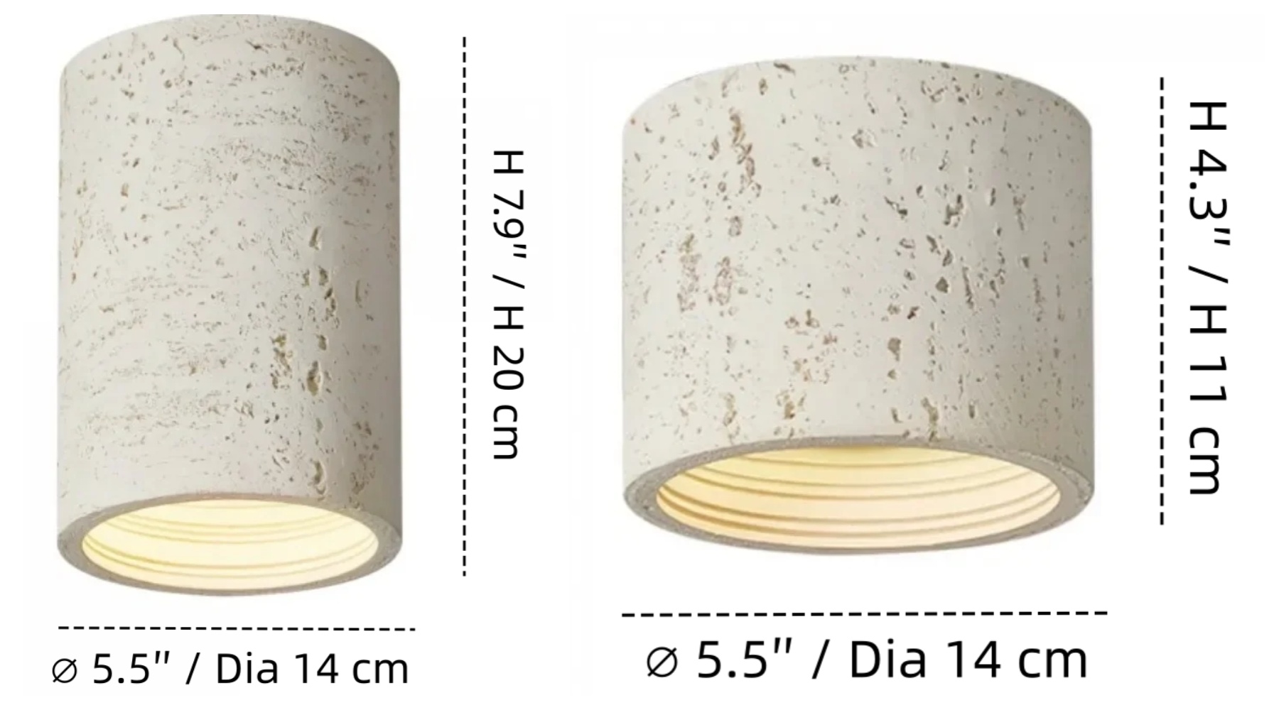 Sabiara ceiling light size diagram