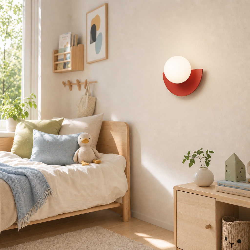 Orbion wall sconce in a bedroom setting