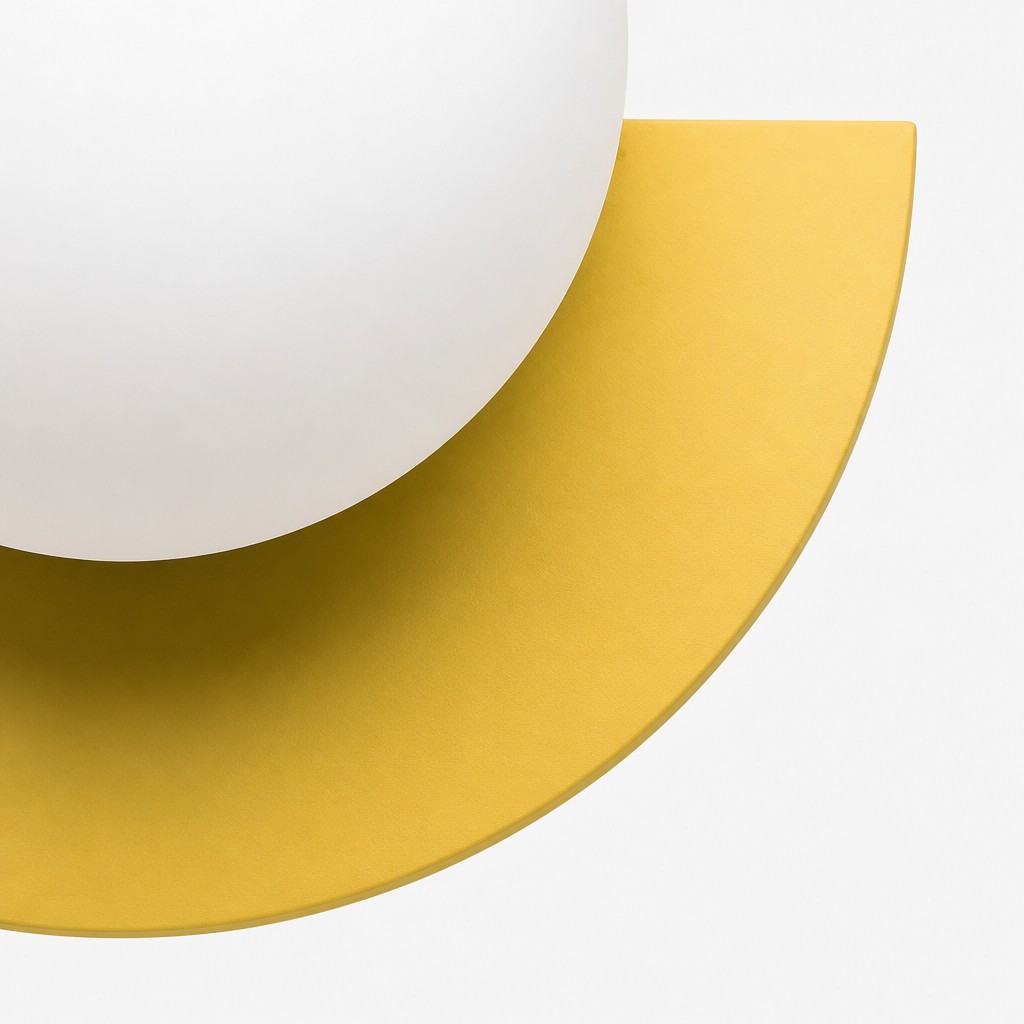 Detail view of the Orbion yellow metal finish