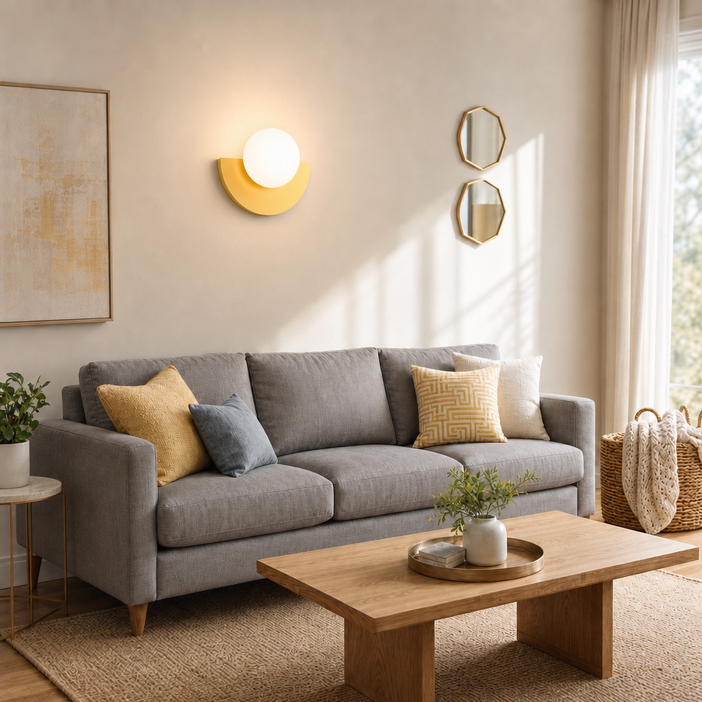 Orbion wall sconce in a living room setting