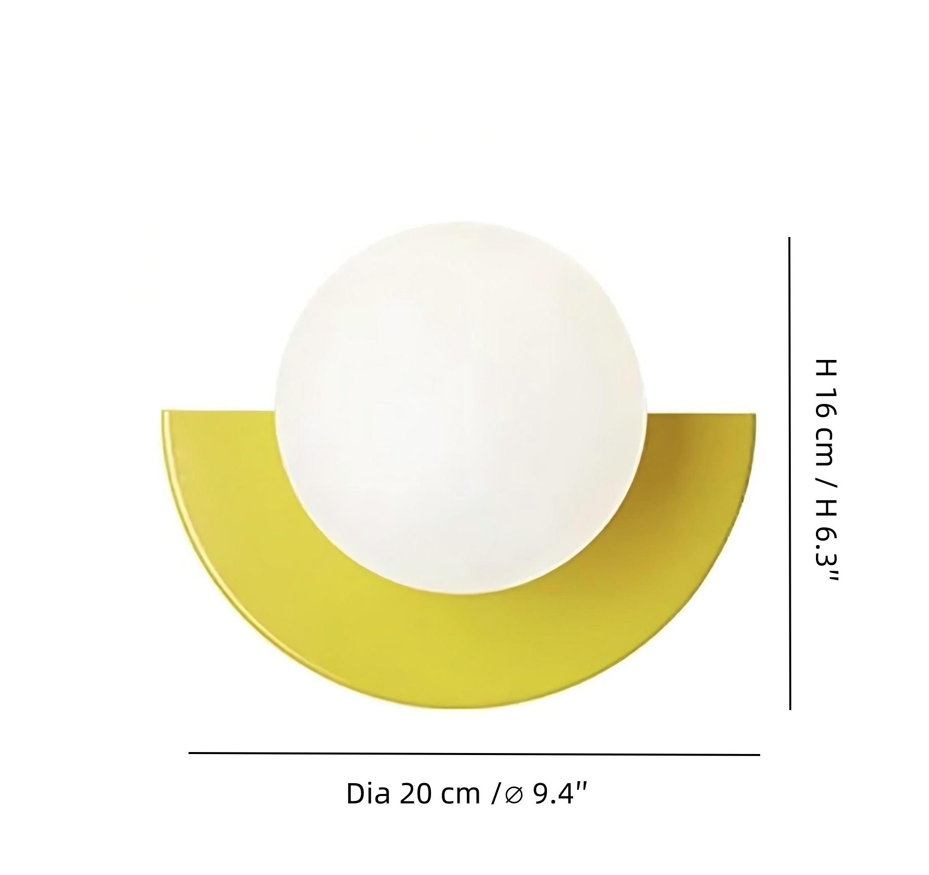 Orbion wall sconce size diagram