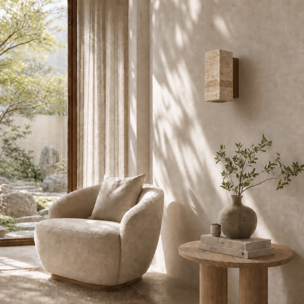 Torvella wall sconce in a soft neutral living room