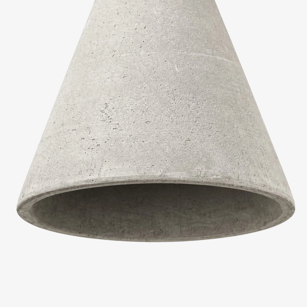 Bottom rim detail of the Concrellia tapered concrete shade
