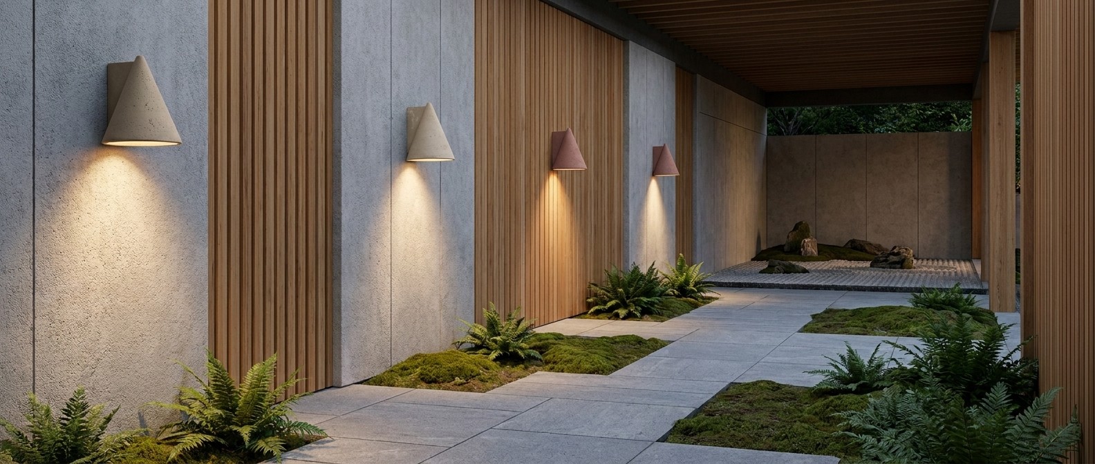 Concrellia Collection outdoor lighting scene