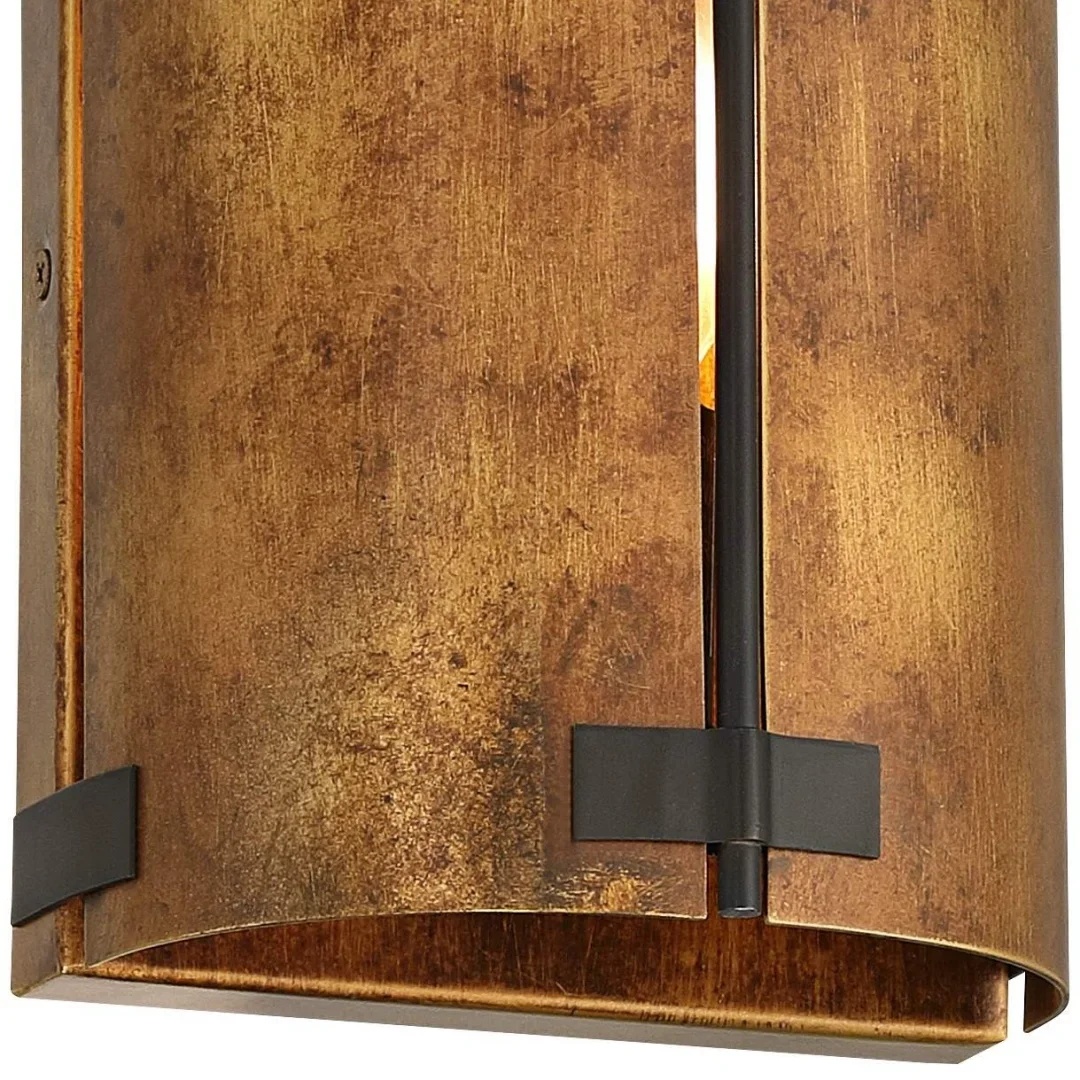 Close-up of Linea rustic bronze metal shade texture