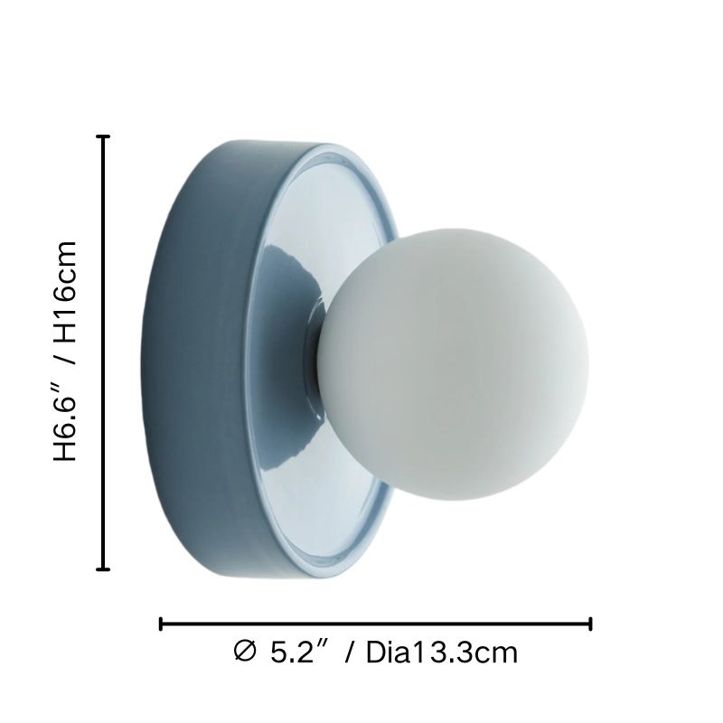 Ripple glass wall sconce size diagram