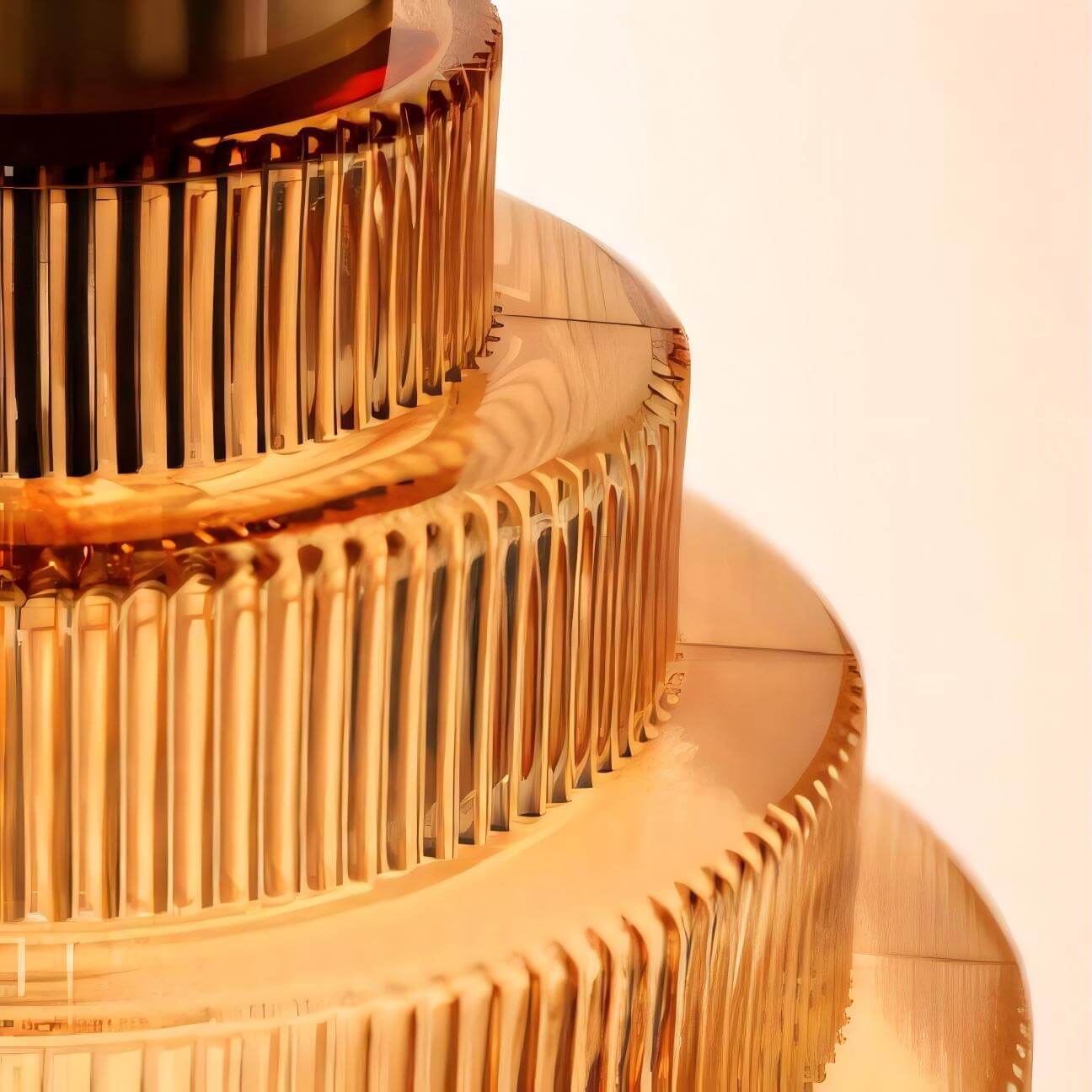 Close detail of Ribella ribbed glass shade