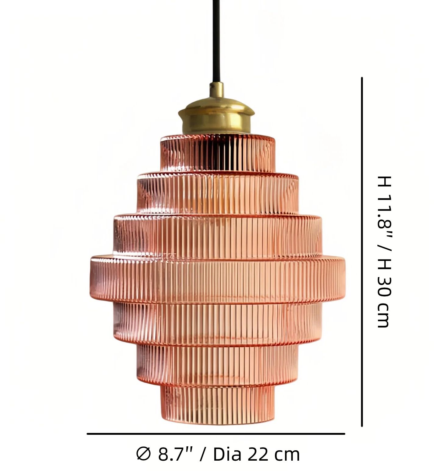 Ribella pendant lamp size diagram