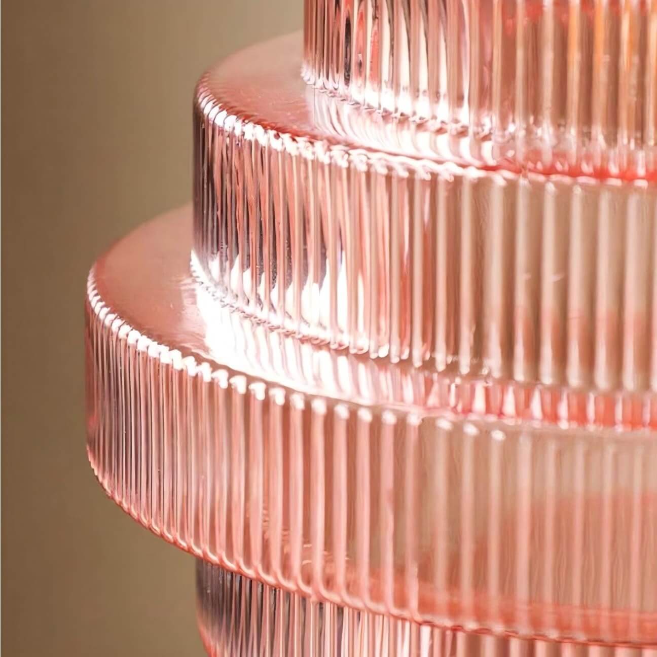 Pink Ribella striped glass detail