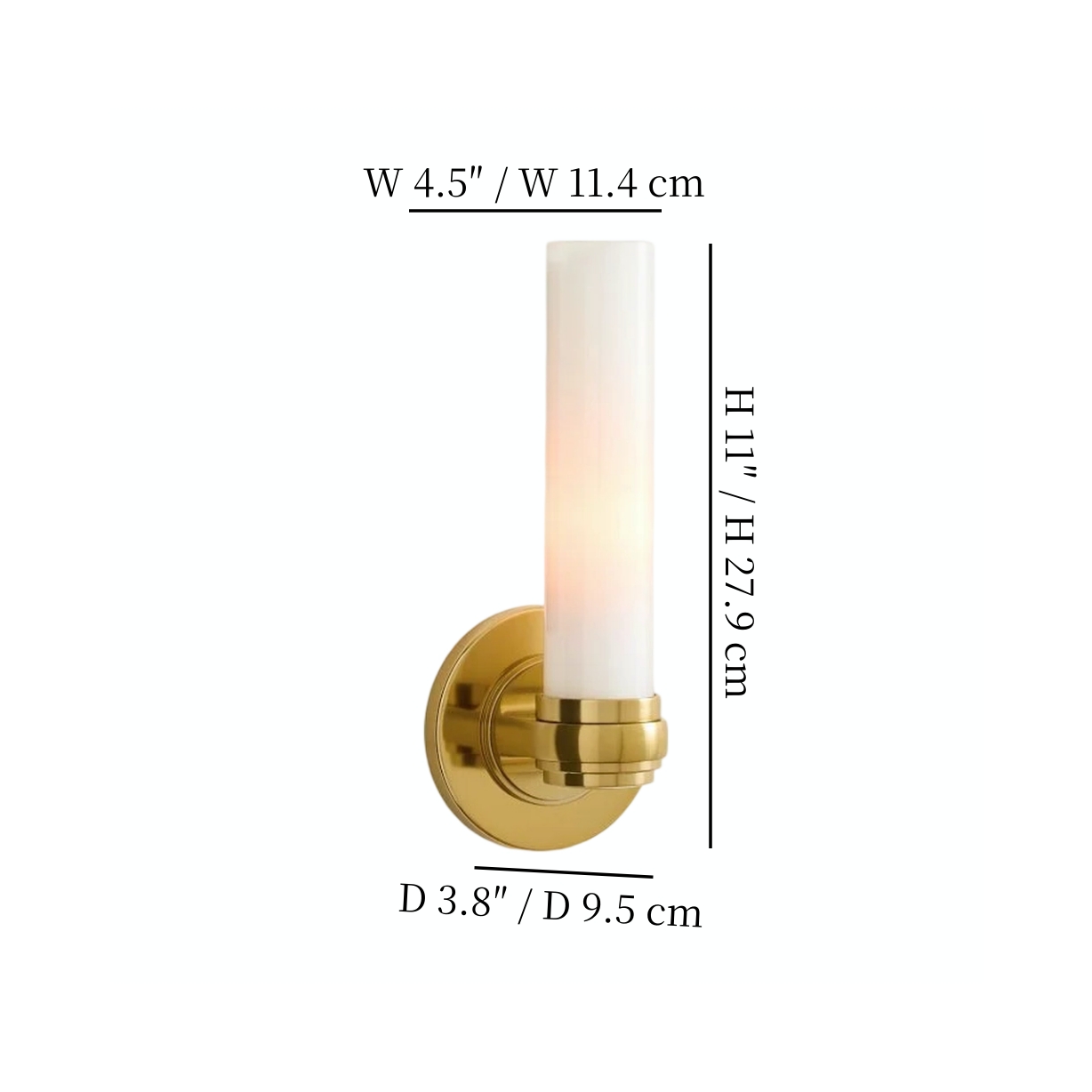 Roven wall sconce size diagram