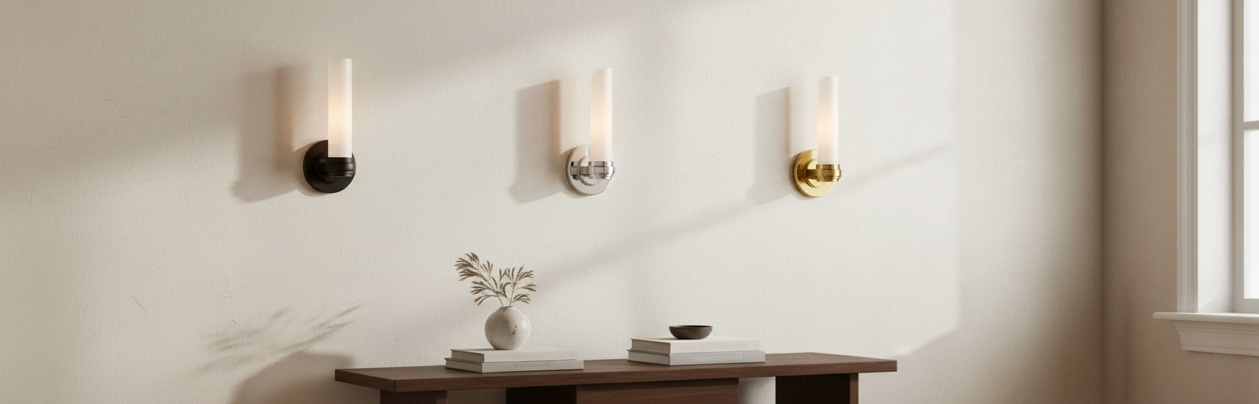 Roven series wall sconces displayed together