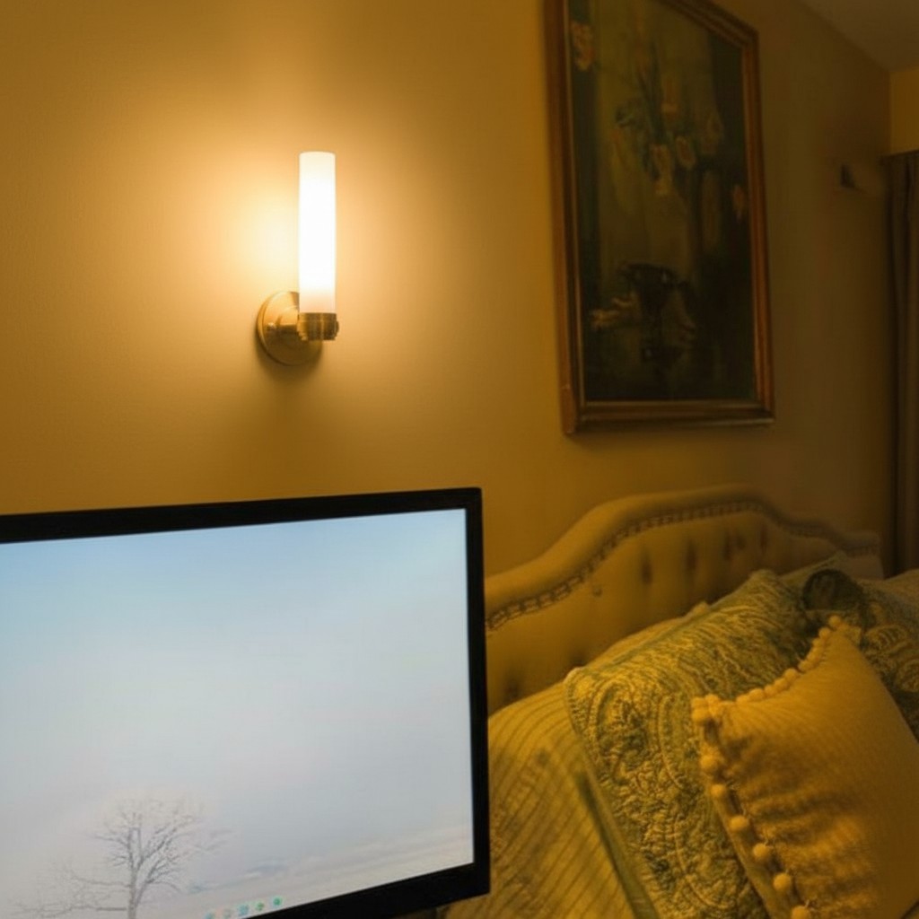 Customer photo of Roven wall sconce casting warm light