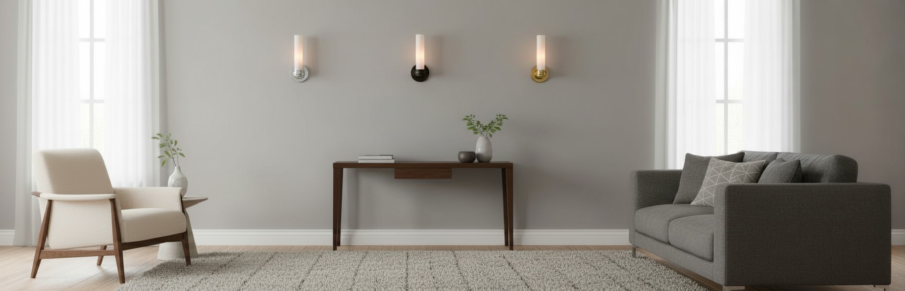 Roven wall sconces styled in a living room